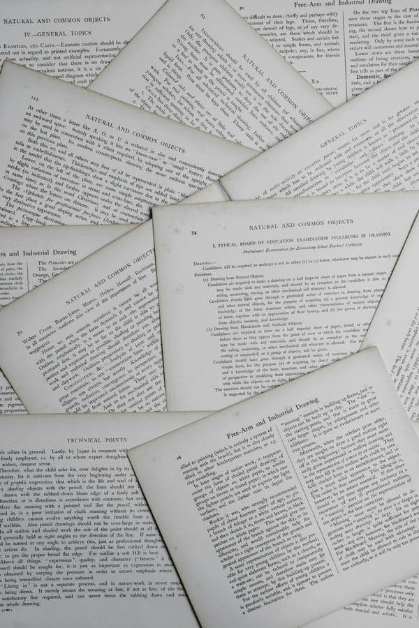 Stack of printed documents and papers