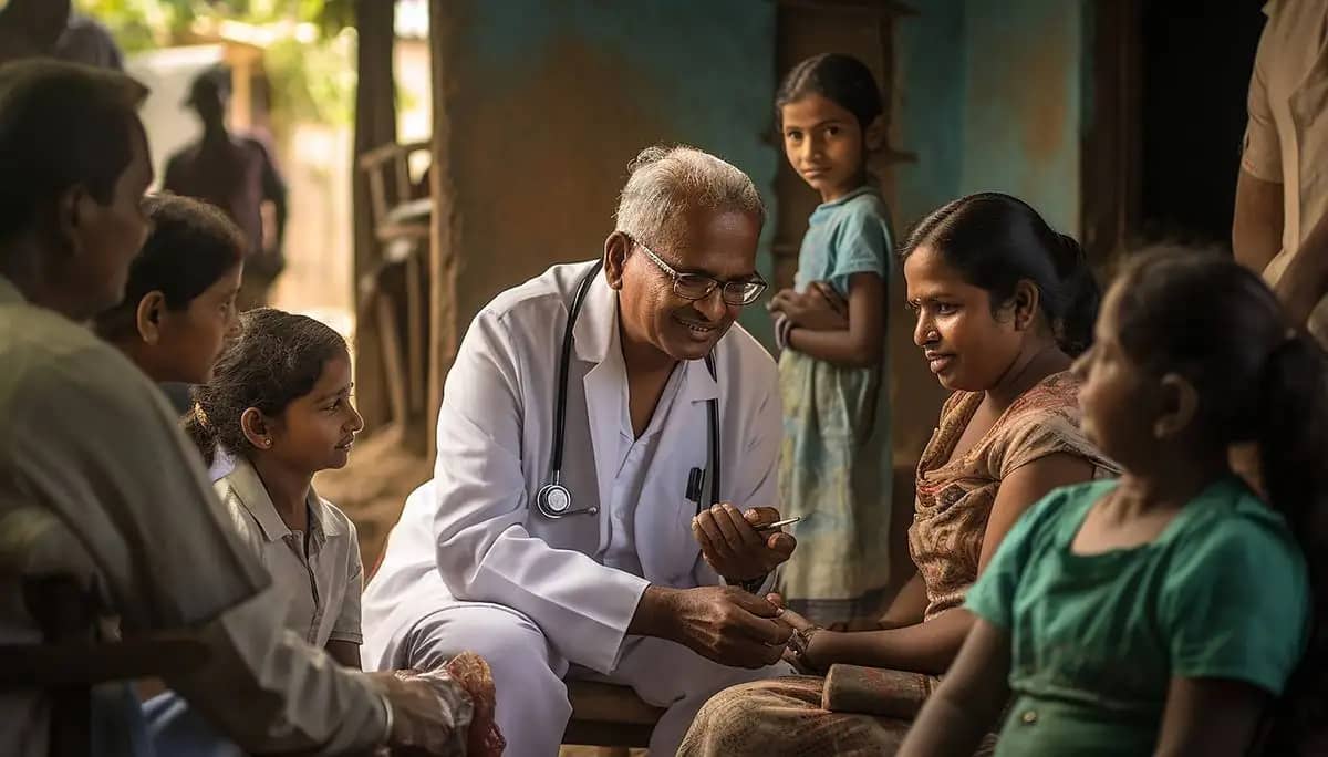 Doctor speaking with a community group